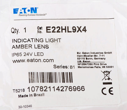 Cutler-Hammer E22HL9X4 LED Indicating Light 22mm 24VAC/VDC Amber E22 Monoblock