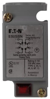 Cutler-Hammer E50SBN Limit Switch Heavy-Duty Plug-In 10A 12VAC 1A 125VDC 2NO-2NC