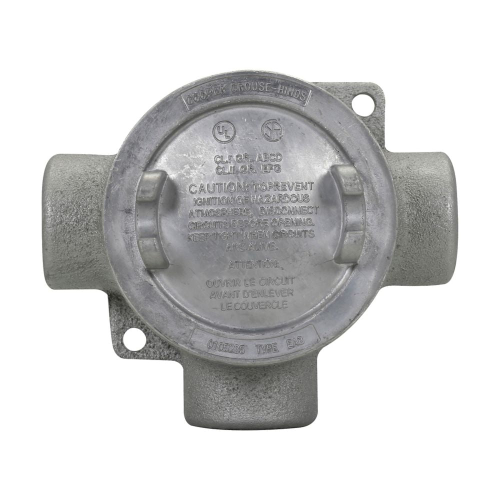 Crouse-Hinds EABT36 Condulet Conduit Outlet Box Feraloy Iron Alloy T-Shape 3" Cover Opening 1" Trade Size