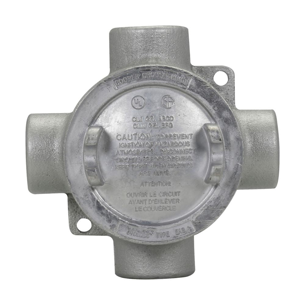 Crouse-Hinds EABX26 Conduit Outlet Box | Explosion-Proof 3in X Cover 3/4in Entry EABX