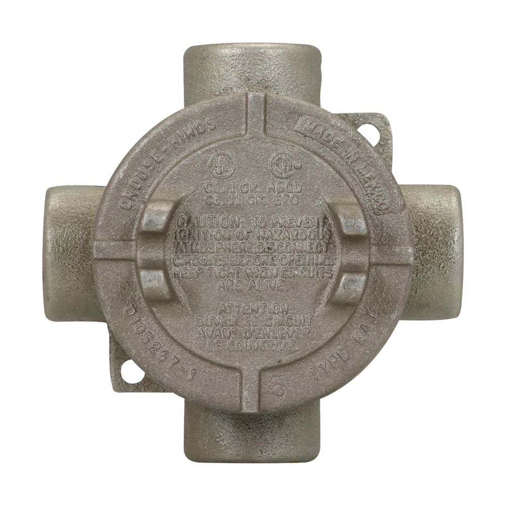 Crouse-Hinds EAJX26 Condulet Conduit Outlet Box Feraloy Iron Alloy X-Shape 3/4" Conduit