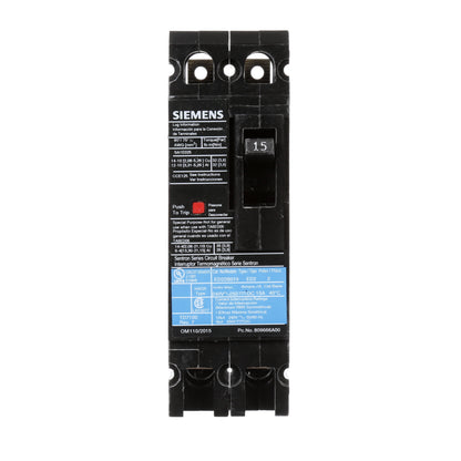 Siemens ED22B015 Circuit Breaker | 240V 15A 2P 10kA@240V Bolt-On Sentron Series