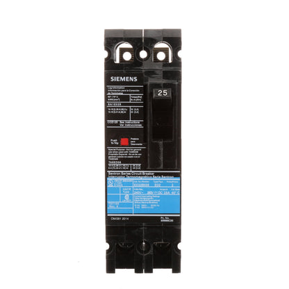 Siemens ED22B025 Circuit Breaker | 240V 25A 2P 10kA@240V Bolt-On Sentron Series