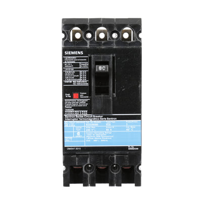 Siemens ED23B080 Circuit Breaker | 240V 80A 3P 10kA@240V Lug In Panelboard Sentron Series