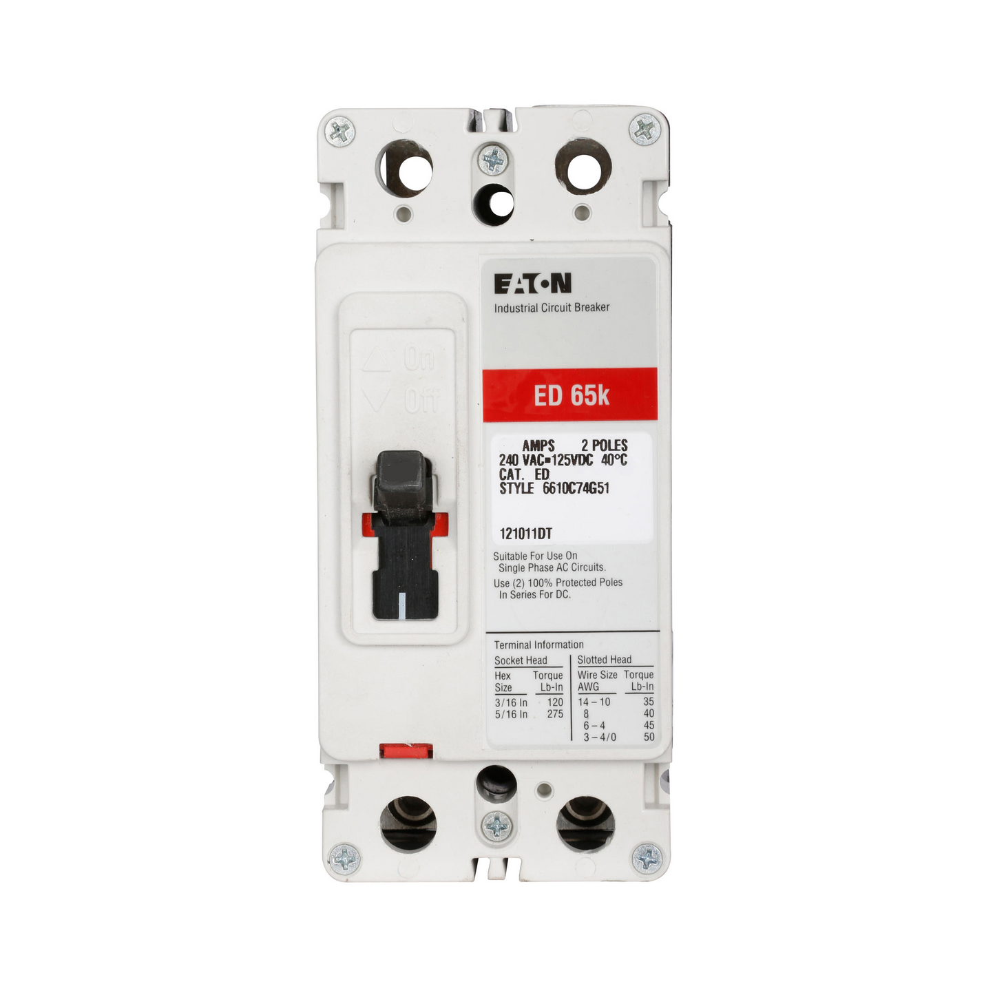 ED2200LBP10 - Eaton/ Westinghouse/ Cutler Hammer Feed-Thru 200 Amp 2 Pole Circuit Breaker - Essential Electric Supply