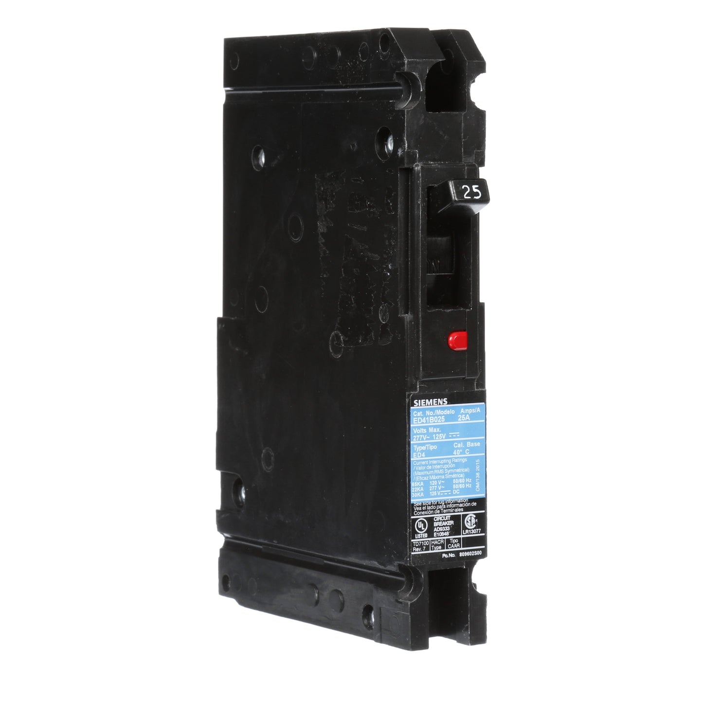 Siemens ED41B025 Circuit Breaker | 120V 25A 1P 65kA@120V Sentron Series