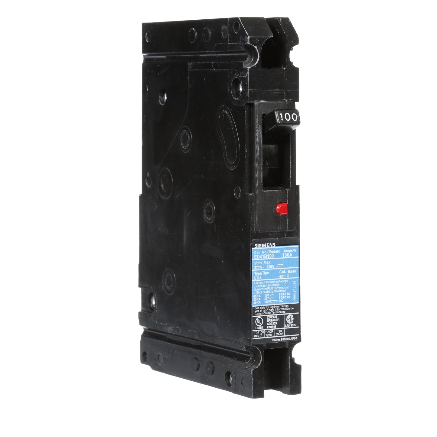 Siemens ED41B100 Circuit Breaker | 100A 1P 120VV Sentron
