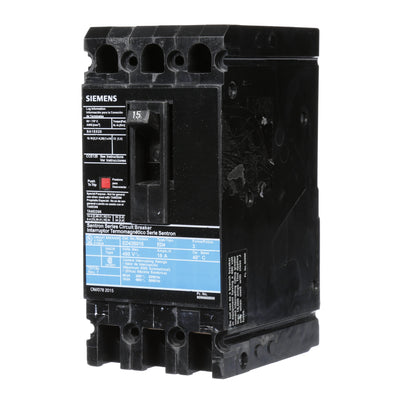 Siemens ED43B015 Molded Case Circuit Breaker | 480V 15A 3P 18kA@480V Lug In Panelboard Sentron Series