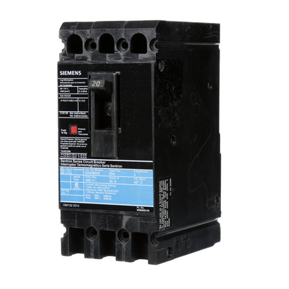 Siemens ED43B020 Circuit Breaker | 480V 20A 3P 18kA@480V Lug In Panelboard Sentron Series