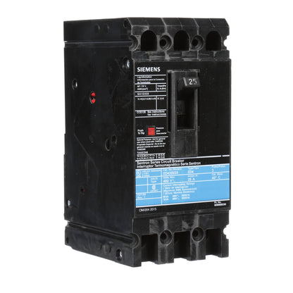 Siemens ED43B025 Circuit Breaker | 480V 25A 3P 18kA@480V Lug In Panelboard Sentron Series