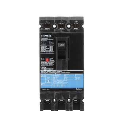 Siemens ED43B030L Circuit Breaker | 480V 30A 3P 18kA@480V Feed-Thru Sentron Series