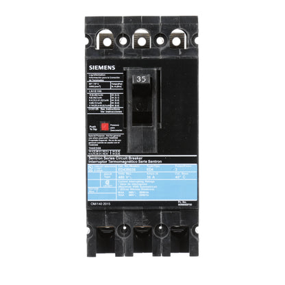 Siemens ED43B035 Molded Case Circuit Breaker | 480V 35A 3P 18kA@480V Lug In Panelboard Sentron Series