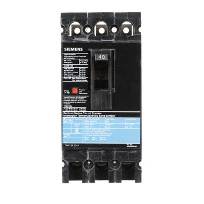 Siemens ED43B040 Circuit Breaker | 480V 40A 3P 18kA@480V Lug In Panelboard Sentron Series