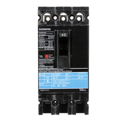 Siemens ED43B060 Circuit Breaker | 480V 60A 3P 18kA@480V Lug In Panelboard Sentron Series
