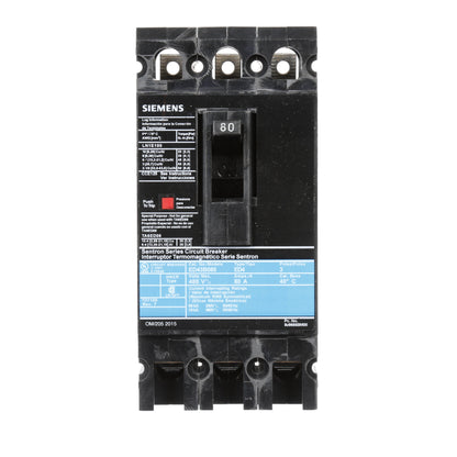 Siemens ED43B080 Circuit Breaker | 480V 80A 3P 18kA@480V Lug In Panelboard Sentron Series