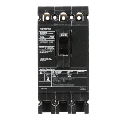 Siemens ED43S100A Circuit Breaker | 480V 100A 3P 18kA@480V Bolt-On Sentron Series