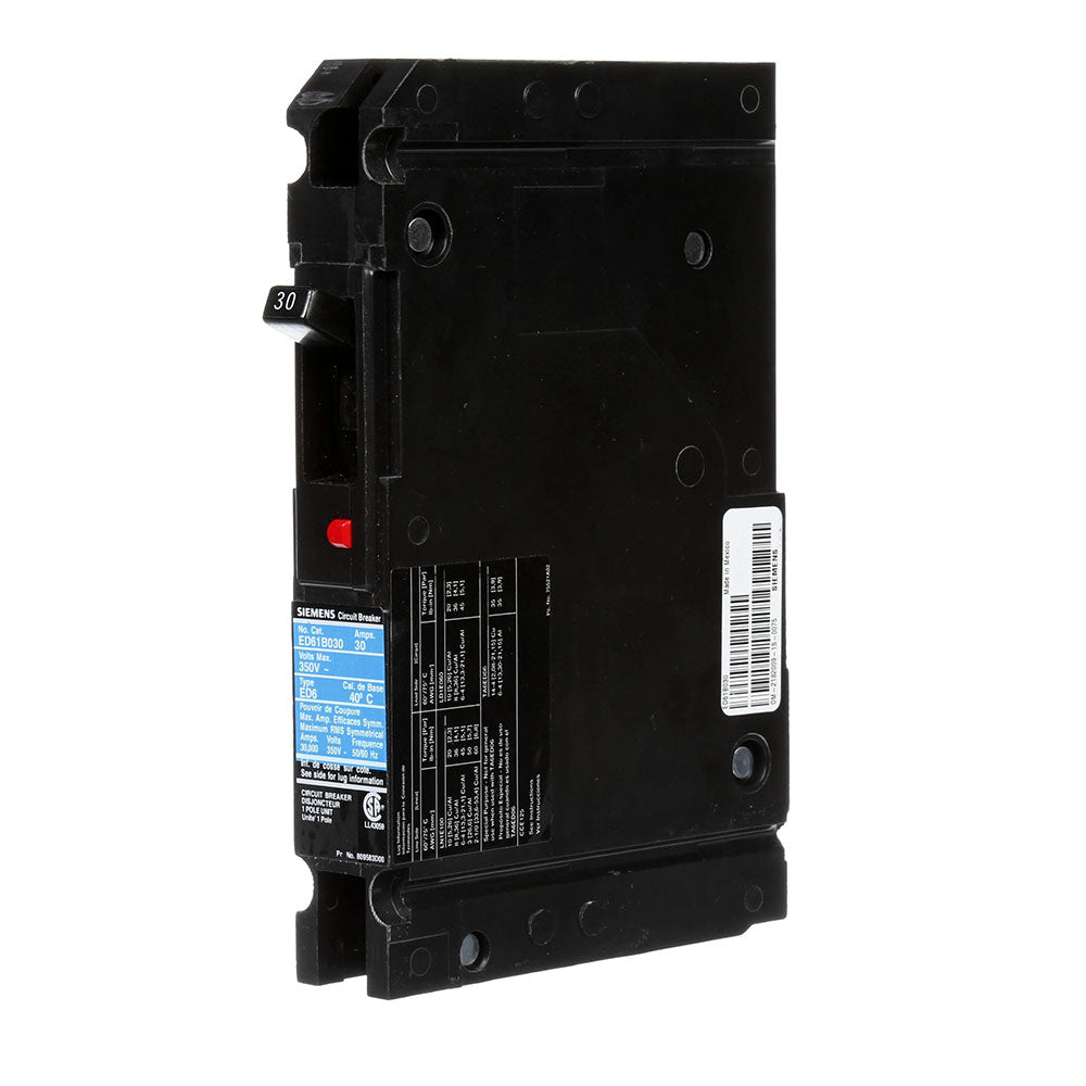 Siemens ED61B030 Circuit Breaker | 600V 30A 1P 30kA@347V Bolt-On Sentron Series