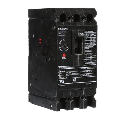 Siemens ED63A050 Molded Case Circuit Breaker | 600V 50A 3P 25kA@480V Bolt-On Sentron Series