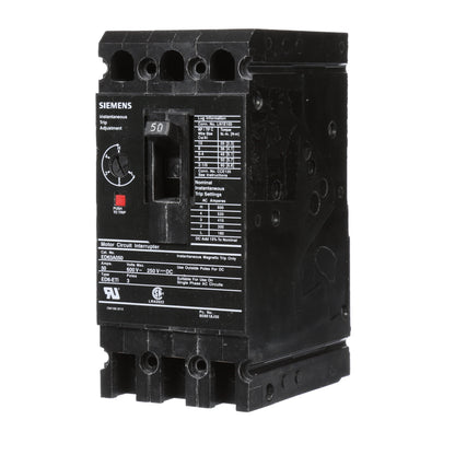 Siemens ED63A050 Molded Case Circuit Breaker | 600V 50A 3P 25kA@480V Bolt-On Sentron Series