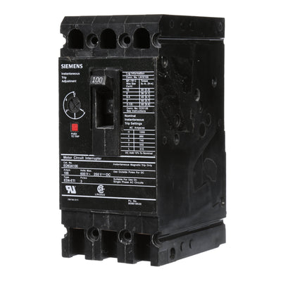 Siemens ED63A100 Molded Case Circuit Breaker | 600V 100A 3P 25kA@480V Bolt-On Sentron Series