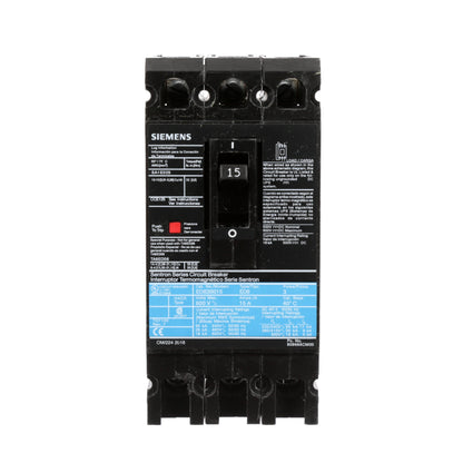 Siemens ED63B015L Circuit Breaker | 600V 15A 3P 25kA@480V Feed-Thru Sentron Series