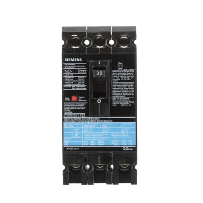 Siemens ED63B030L Circuit Breaker | 600V 30A 3P 25kA@480V Feed-Thru Sentron Series