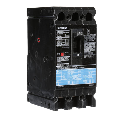 Siemens ED63B040 Circuit Breaker | 600V 40A 3P 25kA@480V Bolt-On Sentron Series