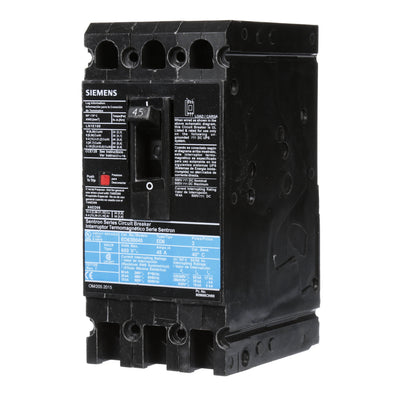 Siemens ED63B045 Circuit Breaker | 600V 45A 3P 25kA@480V Bolt-On Sentron Series