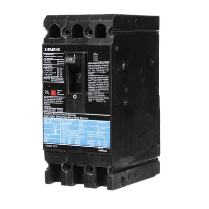 Siemens ED63B050L Circuit Breaker | 600V 50A 3P 25kA@480V Feed-Thru Sentron Series