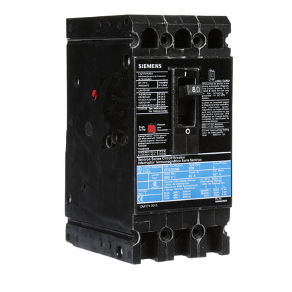 Siemens ED63B080 Molded Case Circuit Breaker | 600V 80A 3P 25kA@480V Bolt-On Sentron Series