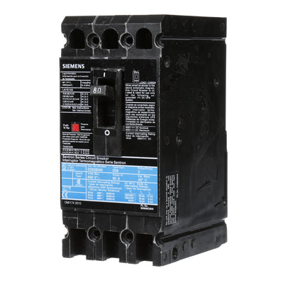 Siemens ED63B080 Molded Case Circuit Breaker | 600V 80A 3P 25kA@480V Bolt-On Sentron Series