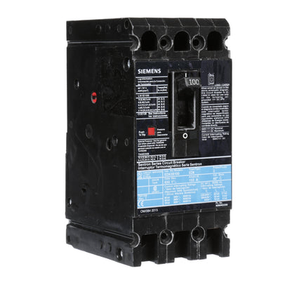 Siemens ED63B100L Circuit Breaker | 600V 100A 3P 25kA@480V Feed-Thru Sentron Series