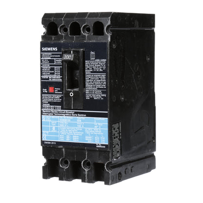 Siemens ED63B100L Circuit Breaker | 600V 100A 3P 25kA@480V Feed-Thru Sentron Series