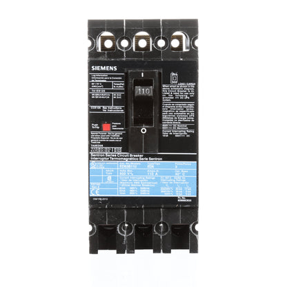 Siemens ED63B110 Circuit Breaker | 600V 110A 3P 25kA@480V Bolt-On Sentron Series