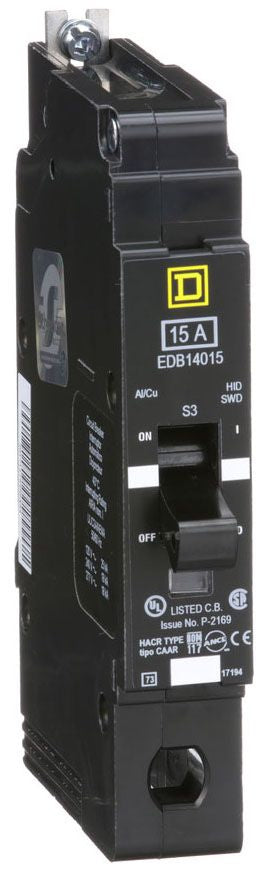 EDB14015 - Square D/ Schneider Electric Bolt-On 15 Amp 1 Pole Circuit Breaker - Essential Electric Supply