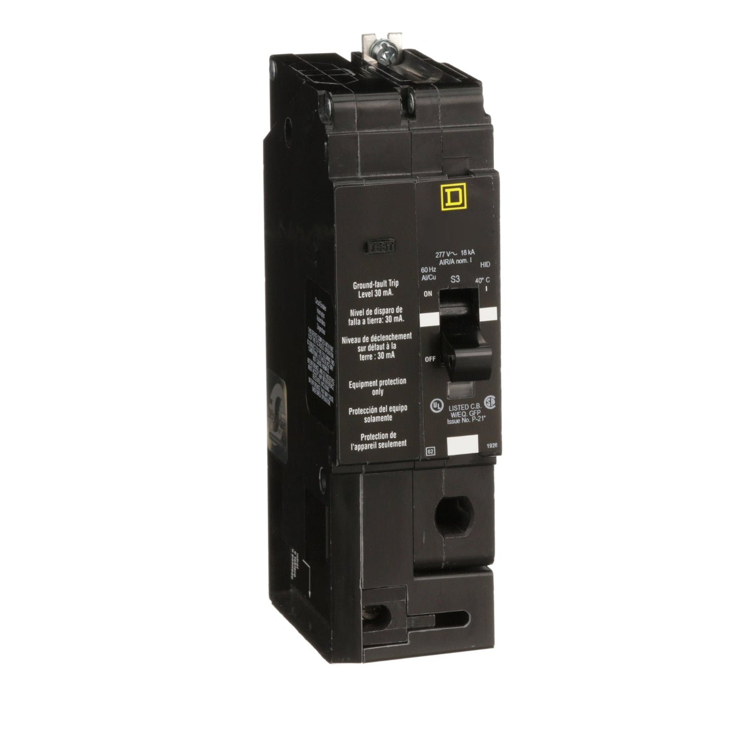 Square D EDB14015EPD Molded Case Circuit Breaker | 277V 15A 1P 18kA@480V Bolt-on EDB Series