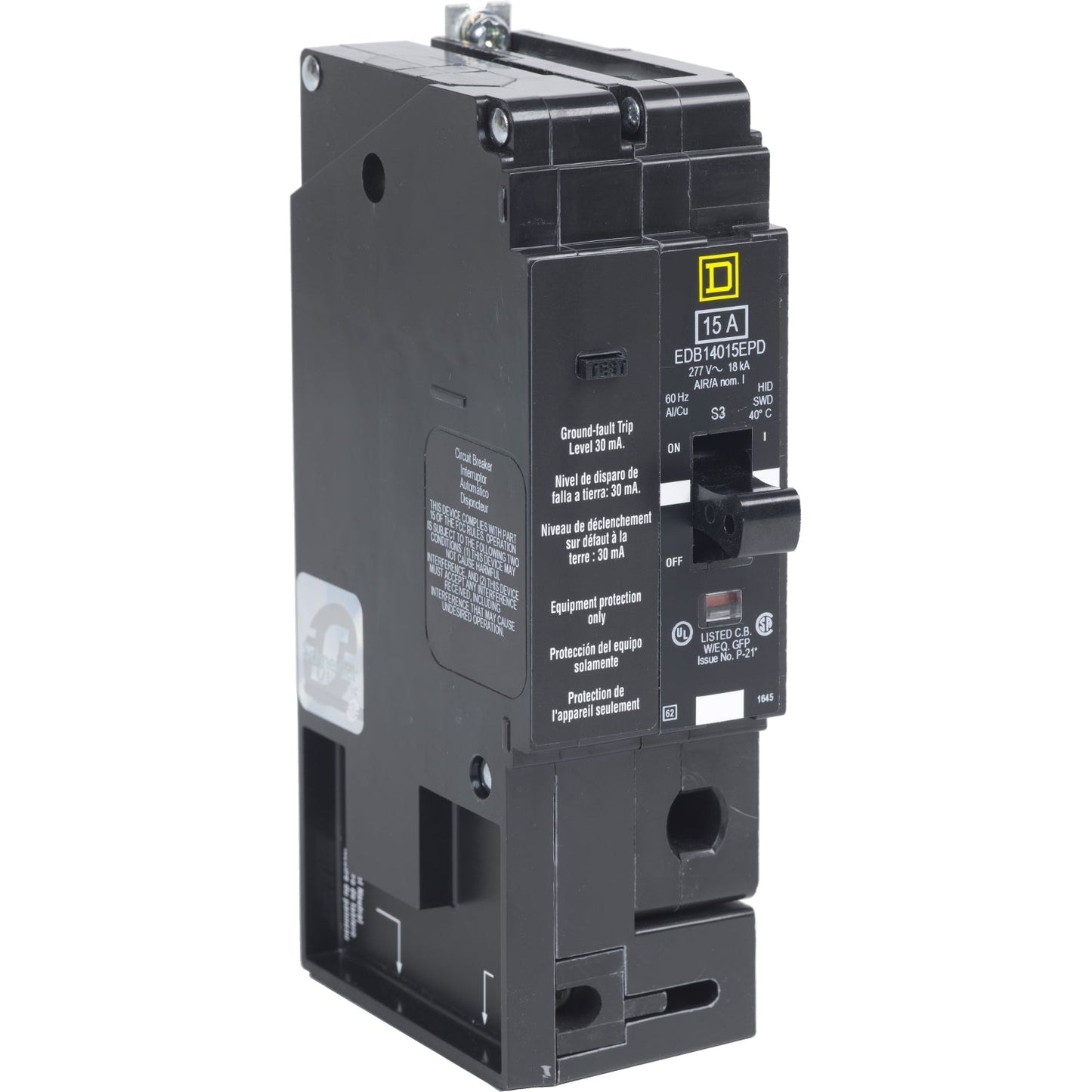 Square D EJB14030EPD Circuit Breaker | 277V 30A 1P 65kA@480V Bolt-On EJB Series