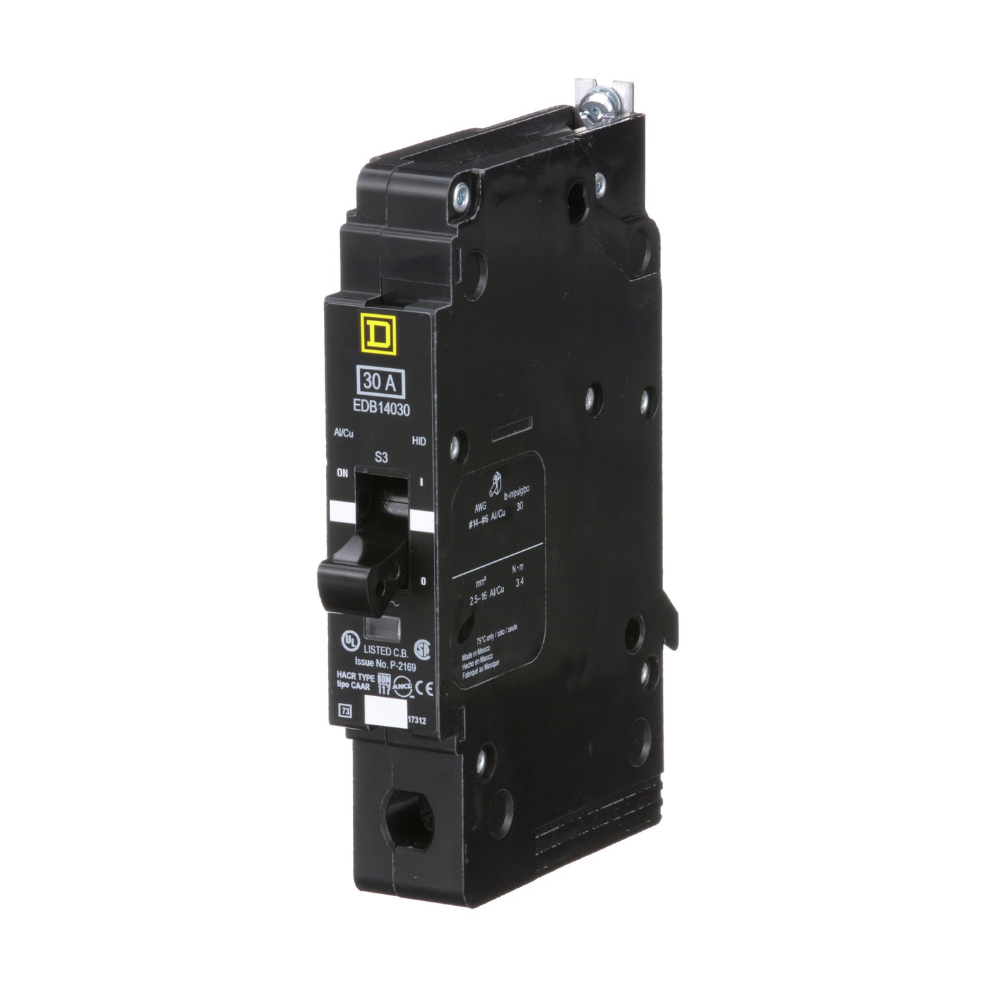 Square D EDB14030 Circuit Breaker | 277V 30A 1P 18kA@480V Bolt-on EDB Series