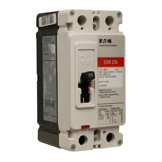 Cutler Hammer EDB2200L Circuit Breaker | 240V 25A 2P 22kA@240V Feed-Thru Series C