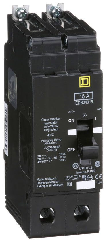 EDB24015 - Schneider Electric/ Square D Bolt-On 15 Amp 2 Pole Circuit Breaker - Essential Electric Supply
