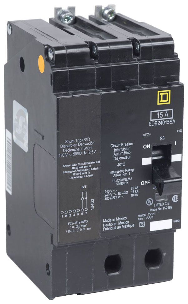 EDB24015SA - Square D/ Schneider Electric Bolt-On 15 Amp 2 Pole Circuit Breaker - Essential Electric Supply