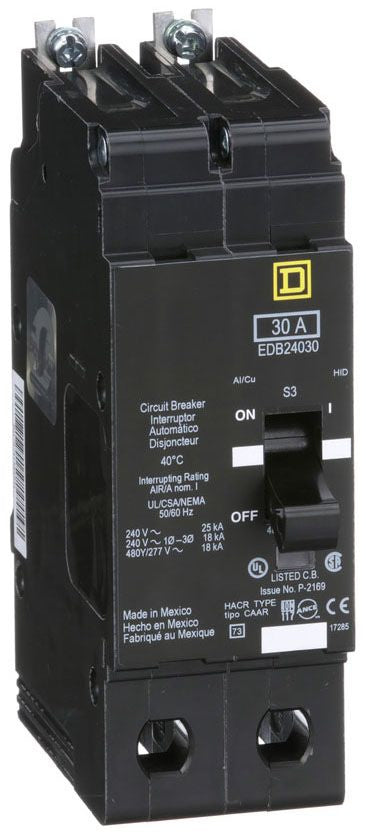 EDB24030 - Square D/ Schneider Electric Bolt-On 30 Amp 2 Pole Circuit Breaker - Essential Electric Supply
