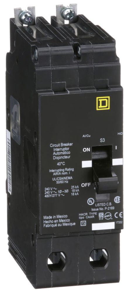 EDB24035 - Square D/ Schneider Electric Bolt-On 35 Amp 2 Pole Circuit Breaker - Essential Electric Supply