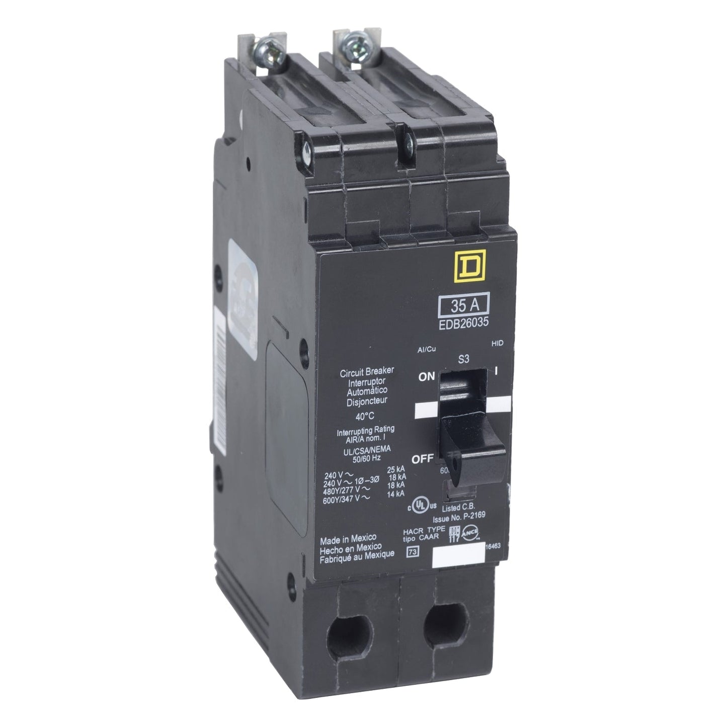 EDB26100 - Schneider Electric/ Square D Bolt-On 100 Amp 2 Pole Circuit Breaker - Essential Electric Supply