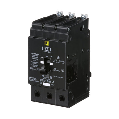 Square D EDB34015 Circuit Breaker | 480Y/277V 15A 3P 18kA@480V Bolt-On EDB Series Square D