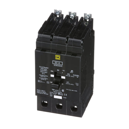 Square D EDB34030 Circuit Breaker | 480Y/277V 30A 3P 18kA@480V Bolt-on EDB Series Square D