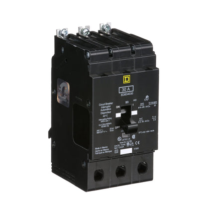 Square D EDB34030 Circuit Breaker | 480Y/277V 30A 3P 18kA@480V Bolt-on EDB Series Square D