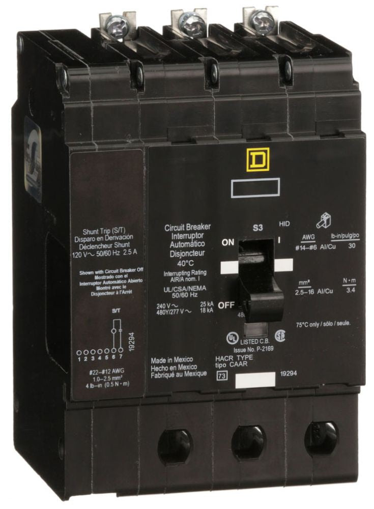 EDB34020SA - Schneider Electric/ Square D Bolt-On 20 Amp 3 Pole Circuit Breaker - Essential Electric Supply