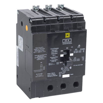EDB34125AABASA - Square D Bolt-On 480V 125A 3 pole circuit breaker 18kA@480V - Essential Electric Supply