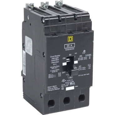 EDB36045 - Square D/ Schneider Electric Bolt-On 45 Amp 3 Pole Circuit Breaker - Essential Electric Supply